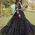 Black georgette readymade navratri anarkali with bandhani & kutchi patchework