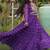 Violet georgette readymade navratri anarkali with bandhani & kutchi patchework