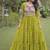 Olive georgette readymade navratri anarkali with bandhani & kutchi patchework