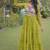 Olive georgette readymade navratri anarkali with bandhani & kutchi patchework