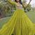 Olive georgette readymade navratri anarkali with bandhani & kutchi patchework