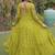 Olive georgette readymade navratri anarkali with bandhani & kutchi patchework