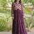 Maroon georgette readymade navratri anarkali with bandhani & kutchi patchework
