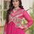 Rani georgette readymade navratri anarkali with bandhani & kutchi patchework