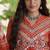 Orange georgette readymade navratri anarkali with bandhani & kutchi patchework
