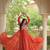 Orange georgette readymade navratri anarkali with bandhani & kutchi patchework