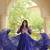 Blue georgette readymade navratri anarkali with bandhani & kutchi patchework