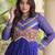 Blue georgette readymade navratri anarkali with bandhani & kutchi patchework