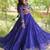 Blue georgette readymade navratri anarkali with bandhani & kutchi patchework