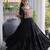Black rayon readymade navratri anarkali with kutchi gamthi thread work