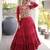 Maroon rayon readymade navratri anarkali with kutchi gamthi thread work