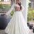 White rayon readymade navratri anarkali with kutchi gamthi thread work