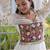 White rayon readymade navratri anarkali with kutchi gamthi thread work