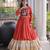 Orange rayon readymade navratri anarkali with kutchi gamthi thread work