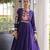 Violet rayon readymade navratri anarkali with kutchi gamthi thread work