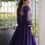 Violet rayon readymade navratri anarkali with kutchi gamthi thread work
