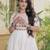 White cotton readymade navratri anarkali with multi thread  & gota patti work