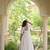 White cotton readymade navratri anarkali with multi thread  & gota patti work
