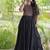 Black cotton readymade navratri anarkali with multi thread  & gota patti work