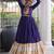 Violet rayon readymade navratri anarkali with kutchi gamthi thread work