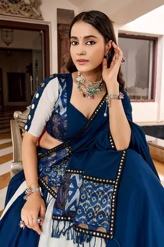 Women's Pure Rayon Printed  free size Lehenga Choli Set with Mirror & Gotta Patti Work