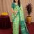 pista lilen print work 1 minute ready to wear saree with unstitched blouse piece