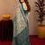 off white lilen print work 1 minute ready to wear saree with unstitched blouse piece