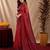 red lilen print work 1 minute ready to wear saree with unstitched blouse piece