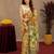 multy color lilen print work 1 minute ready to wear saree with unstitched blouse piece