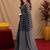 black lilen print work 1 minute ready to wear saree with unstitched blouse piece