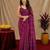 purple lilen print work 1 minute ready to wear saree with unstitched blouse piece