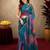 rama lilen print work 1 minute ready to wear saree with unstitched blouse piece