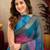 rama lilen print work 1 minute ready to wear saree with unstitched blouse piece