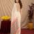 off white lilen print work 1 minute ready to wear saree with unstitched blouse piece