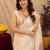 off white lilen print work 1 minute ready to wear saree with unstitched blouse piece