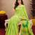 parrot lilen print work 1 minute ready to wear saree with unstitched blouse piece