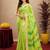 parrot lilen print work 1 minute ready to wear saree with unstitched blouse piece