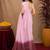 baby pink lilen print work 1 minute ready to wear saree with unstitched blouse piece