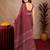 Wine lilen print work 1 minute ready to wear saree with unstitched blouse piece