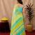 lemon lilen print work 1 minute ready to wear saree with unstitched blouse piece