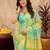 lemon lilen print work 1 minute ready to wear saree with unstitched blouse piece