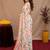 white lilen print work 1 minute ready to wear saree with unstitched blouse piece