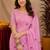 baby pink lilen print work 1 minute ready to wear saree with unstitched blouse piece