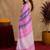 lavender pink lilen print work 1 minute ready to wear saree with unstitched blouse piece