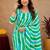 sky green lilen print work 1 minute ready to wear saree with unstitched blouse piece
