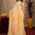 white yellow lilen print work 1 minute ready to wear saree with unstitched blouse piece