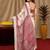 white wine lilen print work 1 minute ready to wear saree with unstitched blouse piece