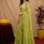 mehendi lilen print work 1 minute ready to wear saree with unstitched blouse piece