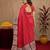 red lilen print work 1 minute ready to wear saree with unstitched blouse piece