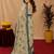 off white lilen print work 1 minute ready to wear saree with unstitched blouse piece